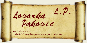 Lovorka Paković vizit kartica